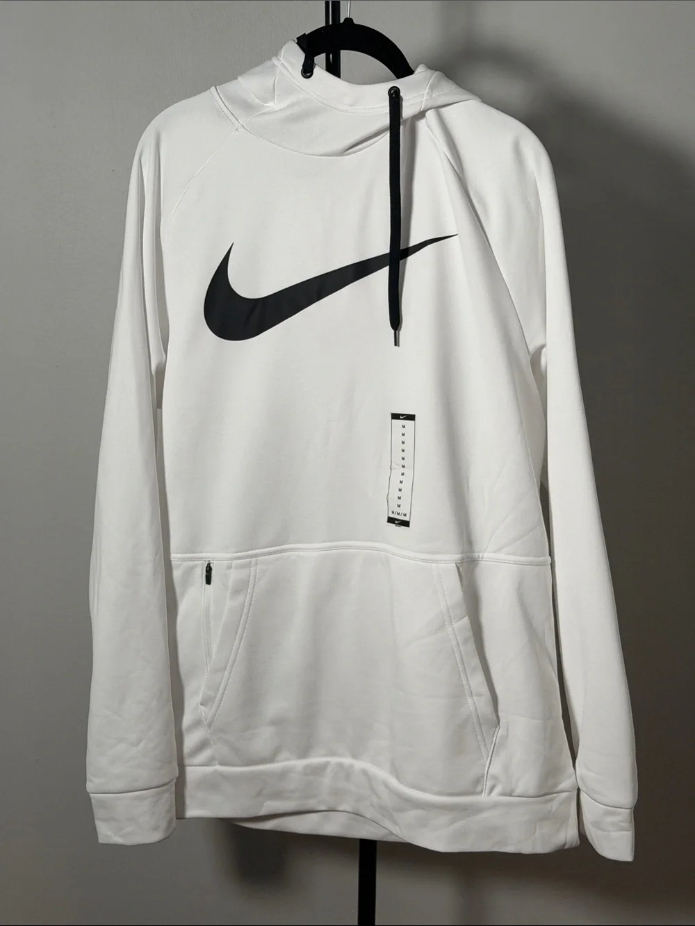 NWT Nike White/Black Graphic Fleece Pullover Hoodie